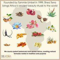 Shea Terra Organics Moroccan Argan Oil application image for nourishing dry hair and shine.