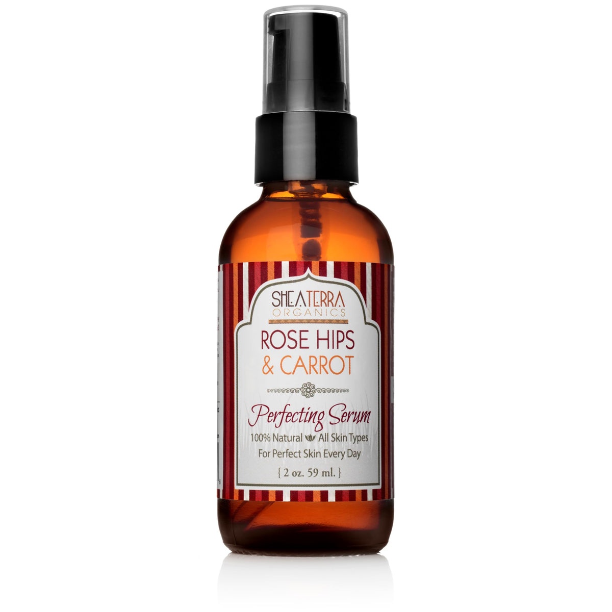 Shea Terra Rose Hips and Carrot Serum bottle—rich nutrients for glowing skin