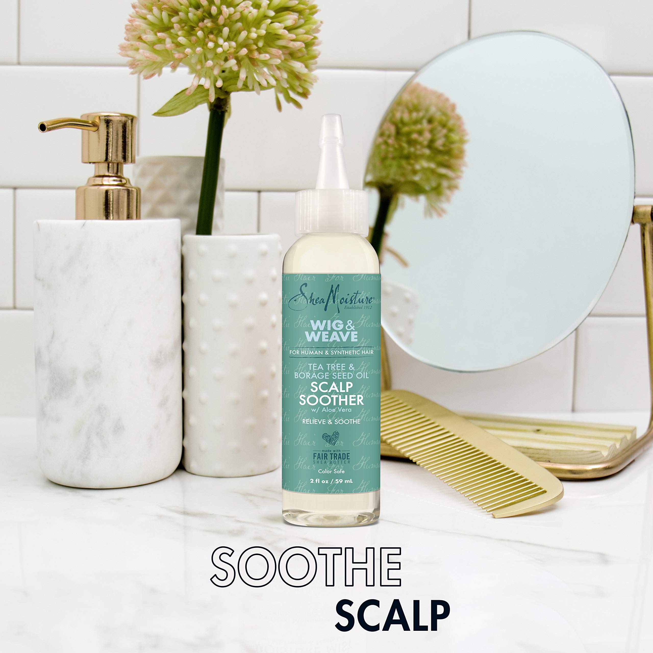 SheaMoisture 2oz bottle with dropper ready for quick applications