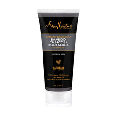 SheaMoisture African Black Soap Bamboo Charcoal scrub texture close-up for exfoliation