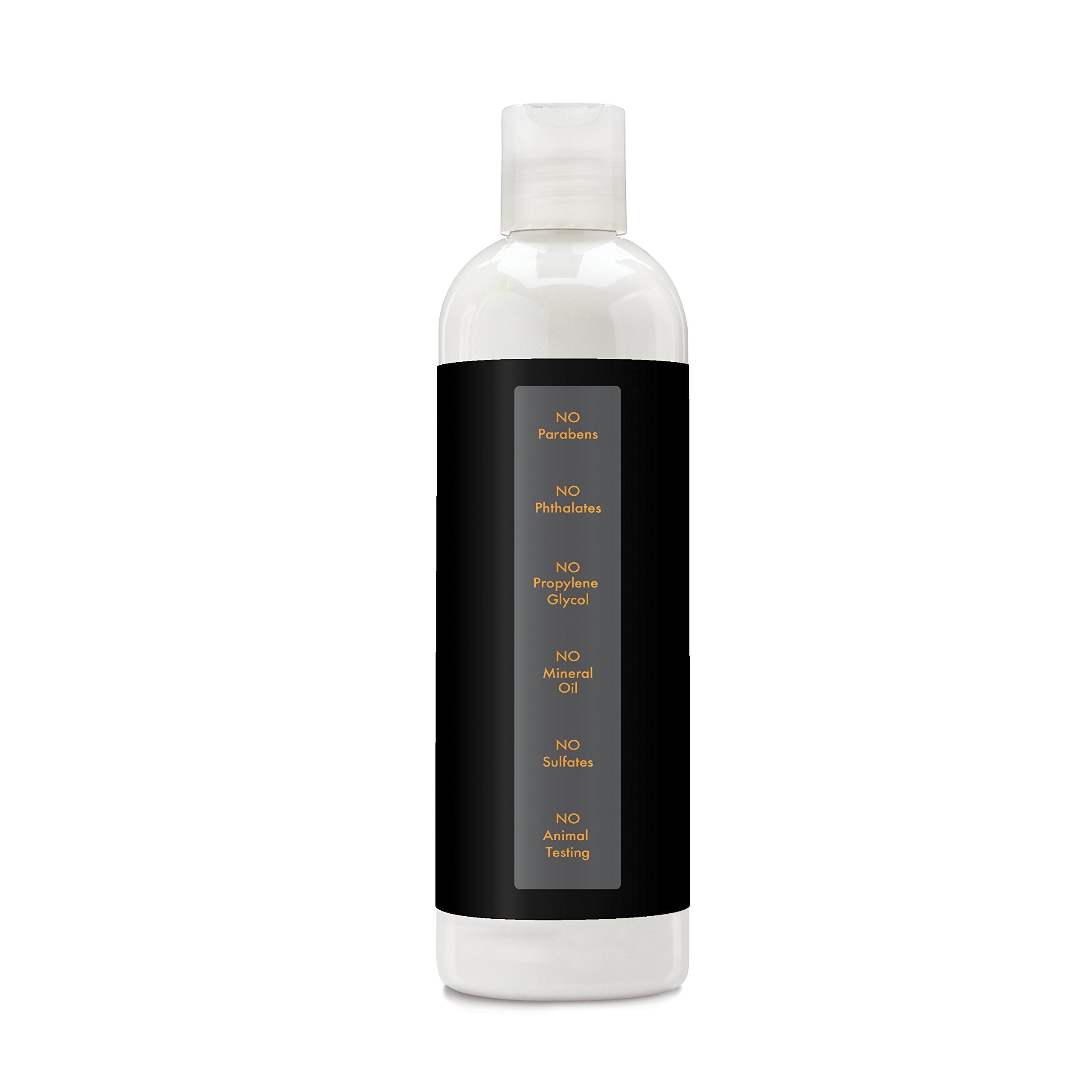 Texture close-up shows rich, velvety lotion ideal for dry skin.
