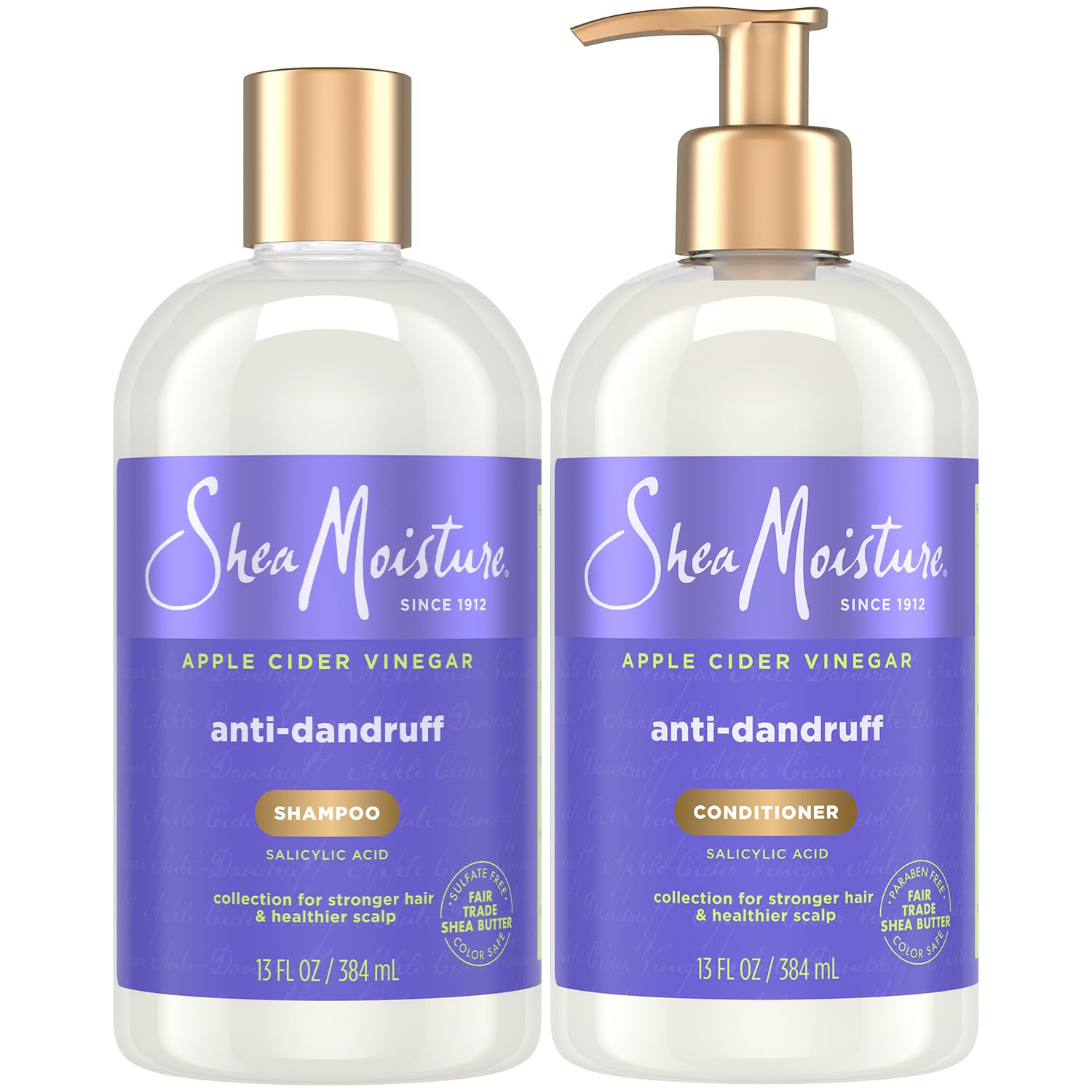Sheamoisture anti-dandruff shampoo bottle for scalp relief and refreshing cleanse.