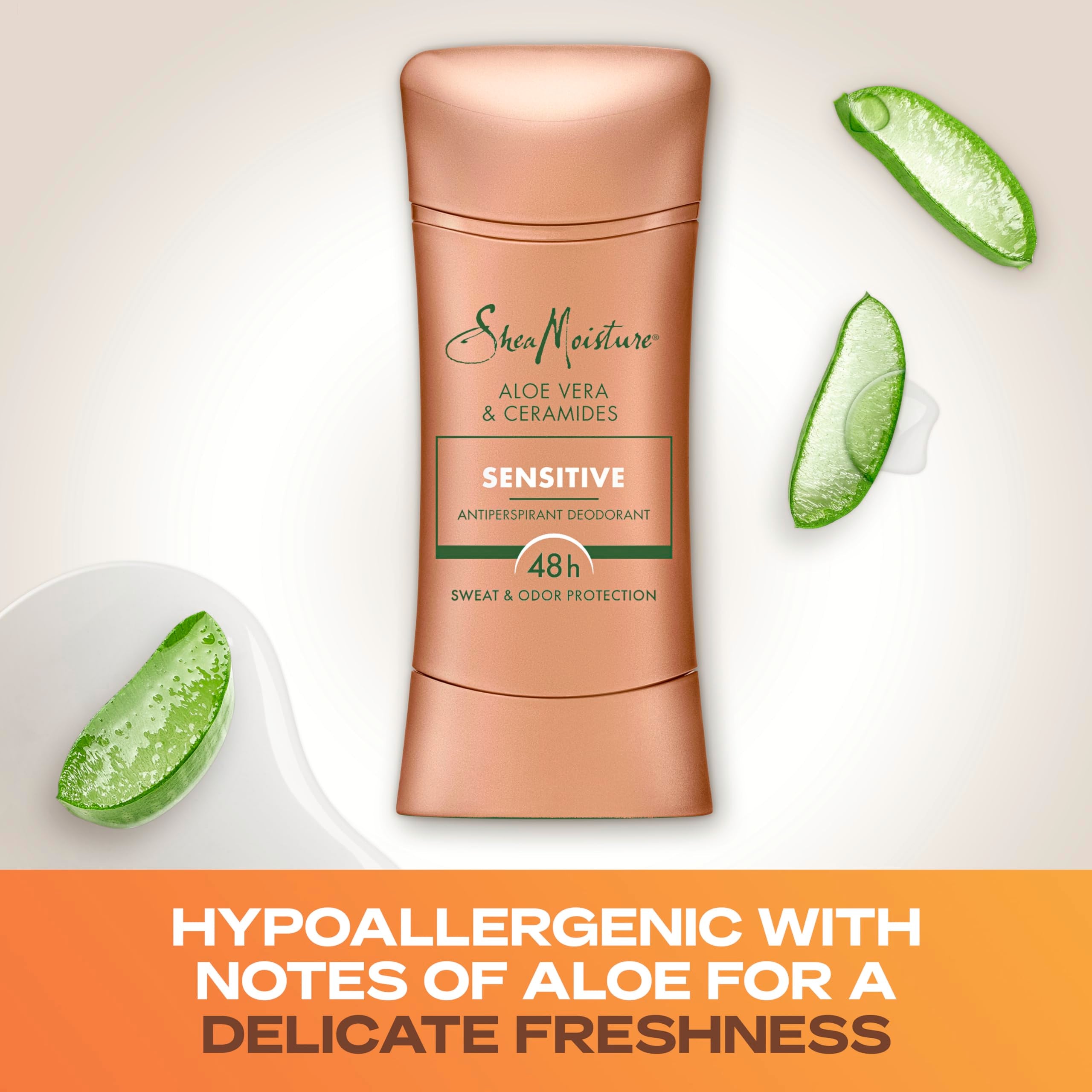 SheaMoisture antiperspirant stick with Ceramides supporting skin barrier