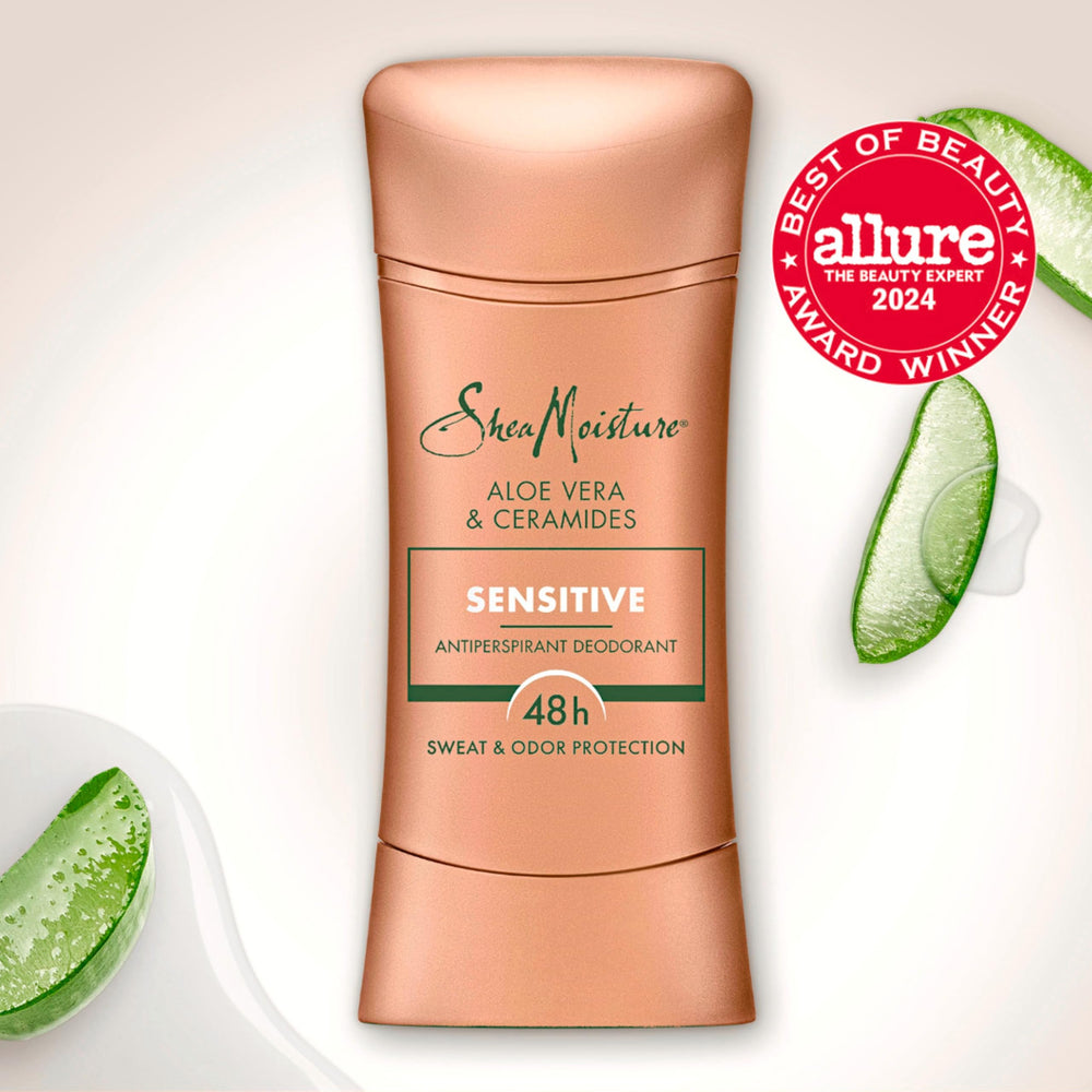 SheaMoisture antiperspirant stick ingredients featuring Aloe Vera and Ceramides