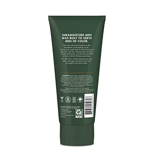 Foamy beard lather shown, delivering refreshing cleanse without drying skin.