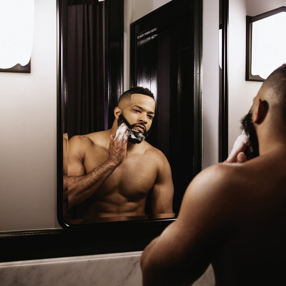 SheaMoisture Beard Wash: in-hand application of a dime-size portion.