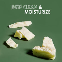 Beard wash label highlights maracuja oil and shea butter for nourishing care.