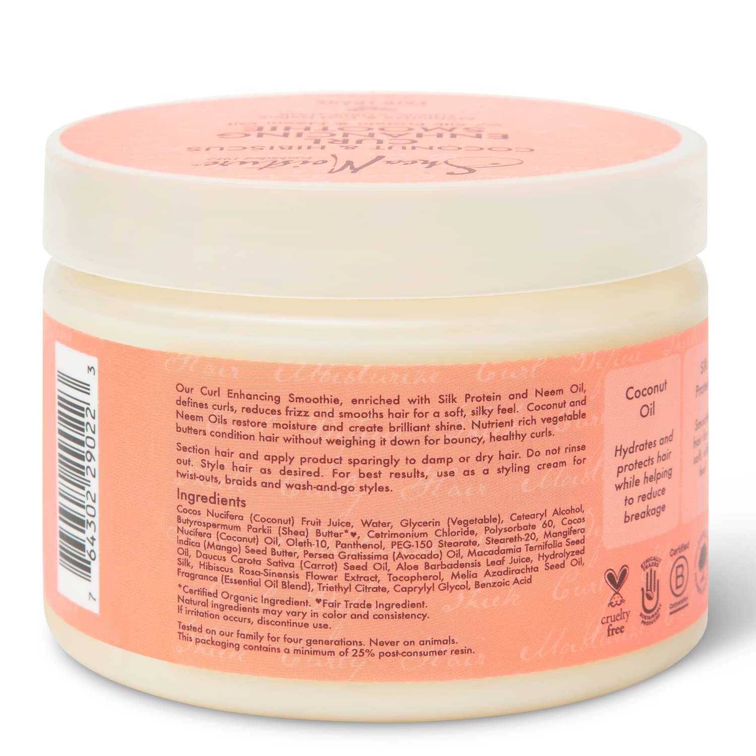 Product packaging for Sheamoisture Coconut Hibiscus Curl Enhancing Smoothie