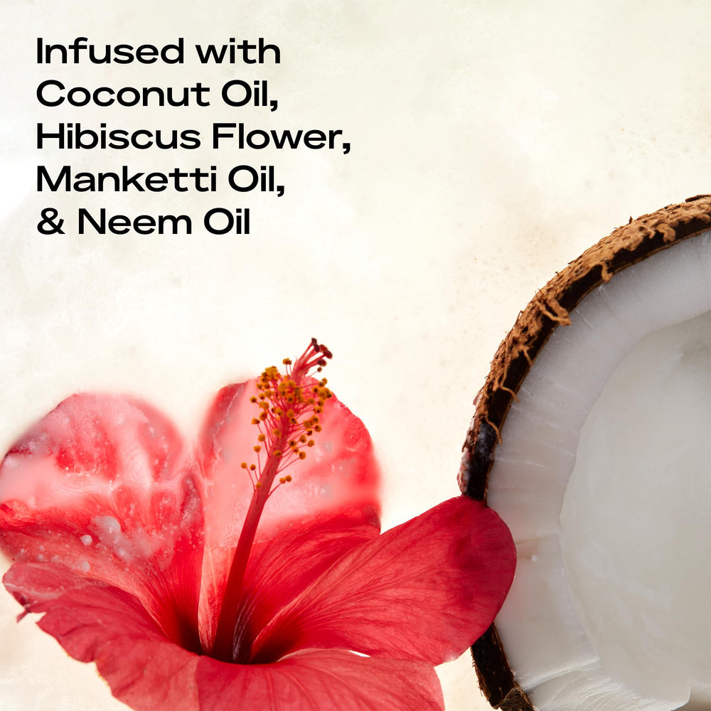 Coconut Hibiscus Curl Enhancing Smoothie close-up showing moisture-rich formula.