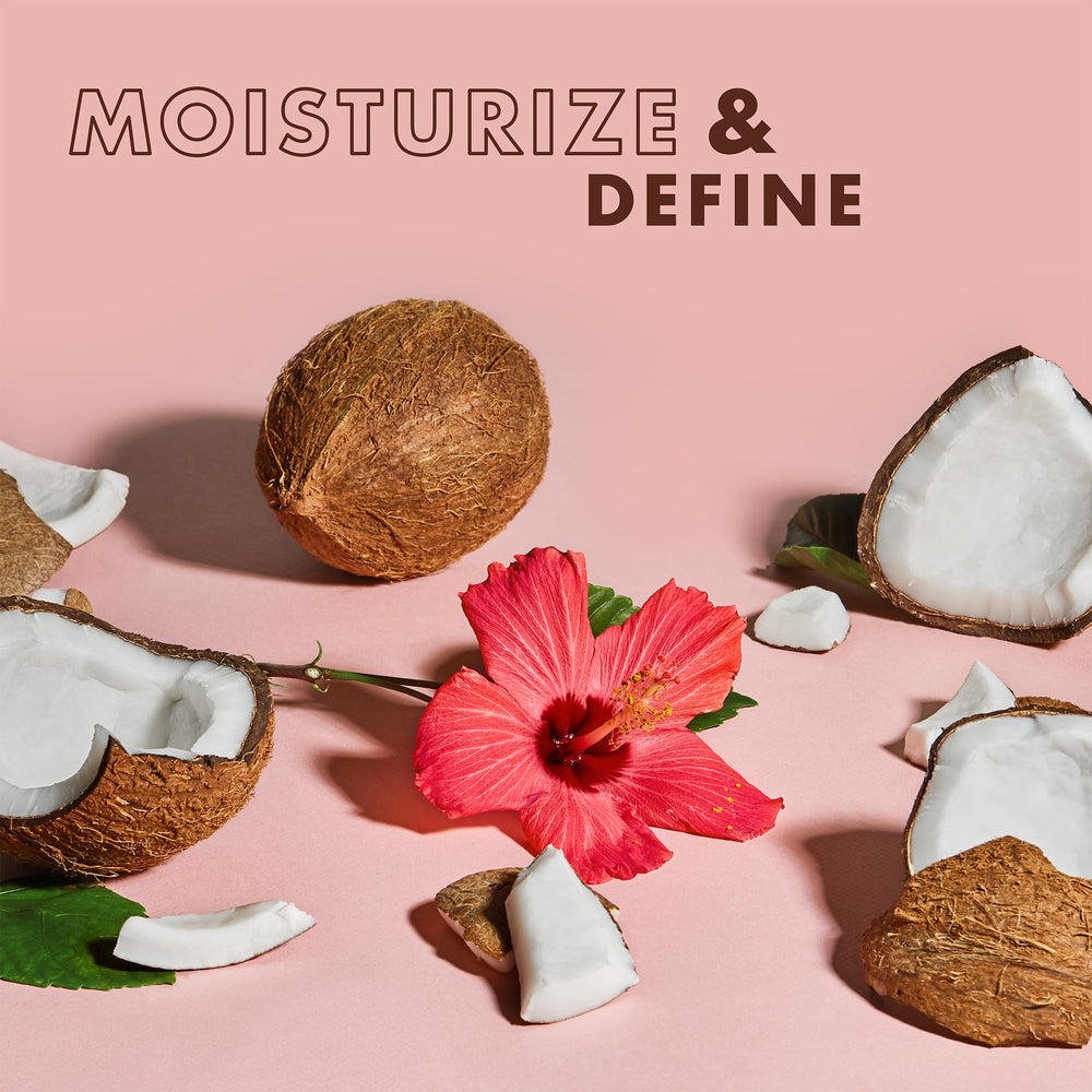 Sheamoisture Coconut Hibiscus curls image shows bouncy, defined waves