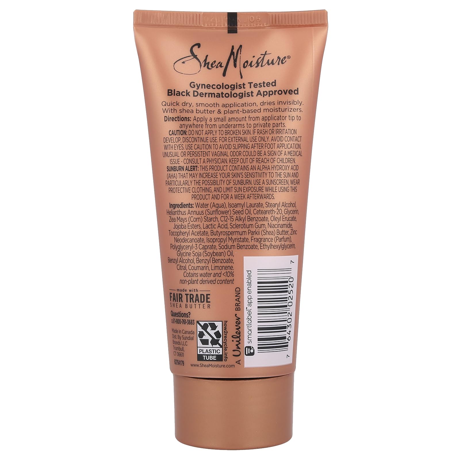 SheaMoisture Coconut & Hibiscus deodorant application showing invisible coverage and smooth application.