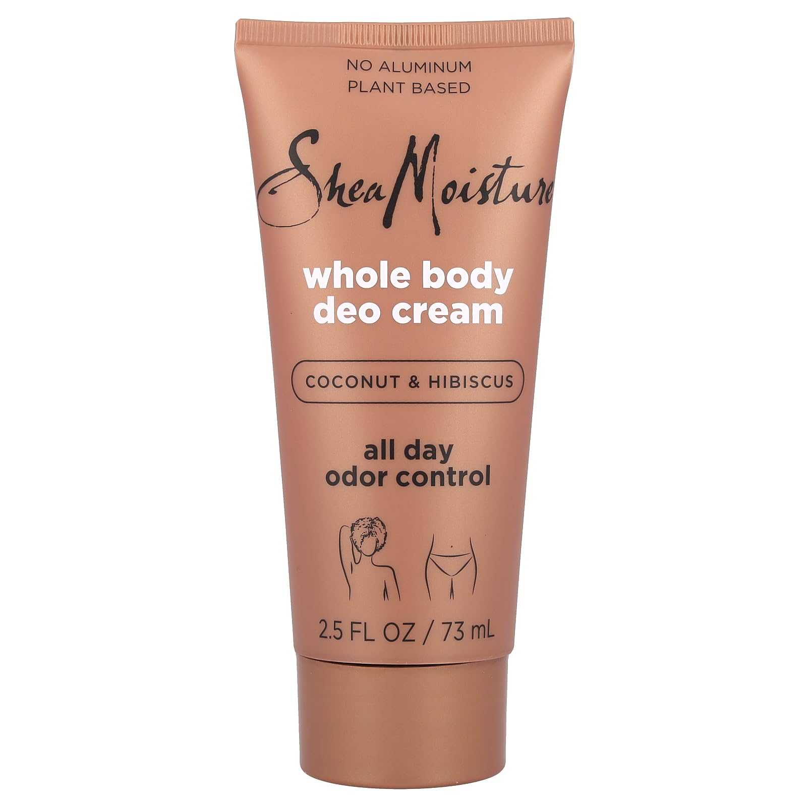 SheaMoisture Coconut & Hibiscus deodorant bottle for all-day fresh, aluminum-free protection.