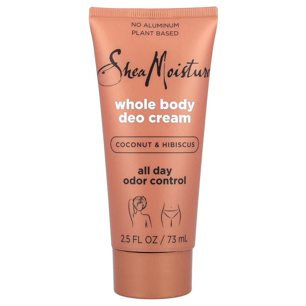SheaMoisture Coconut & Hibiscus deodorant bottle for all-day fresh, aluminum-free protection.