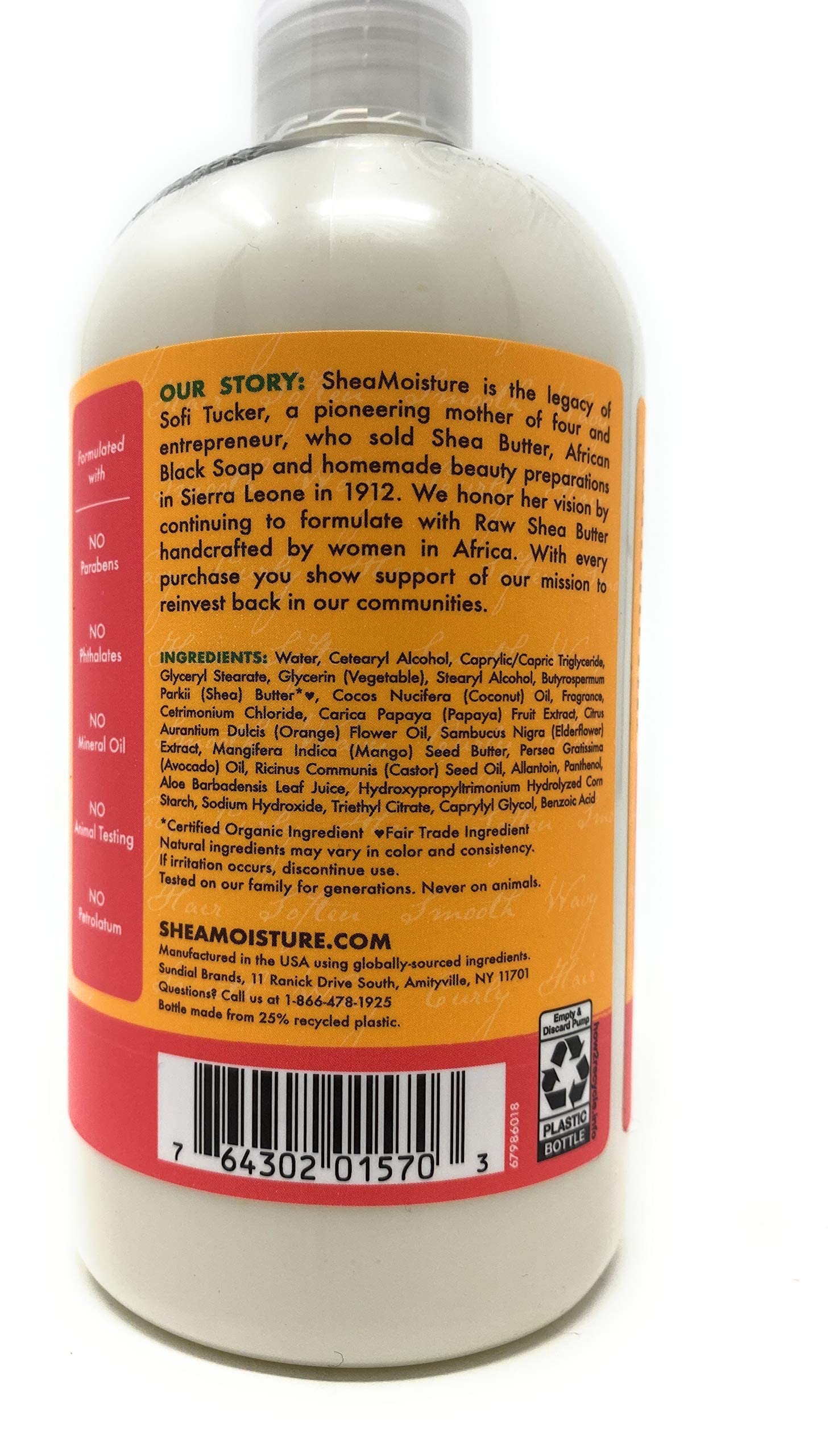 SheaMoisture conditioner texture swirl emphasizes lightweight hydration for smooth detangling.
