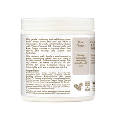 Close-up of creamy scrub texture showing gentle exfoliation with Sheamoisture