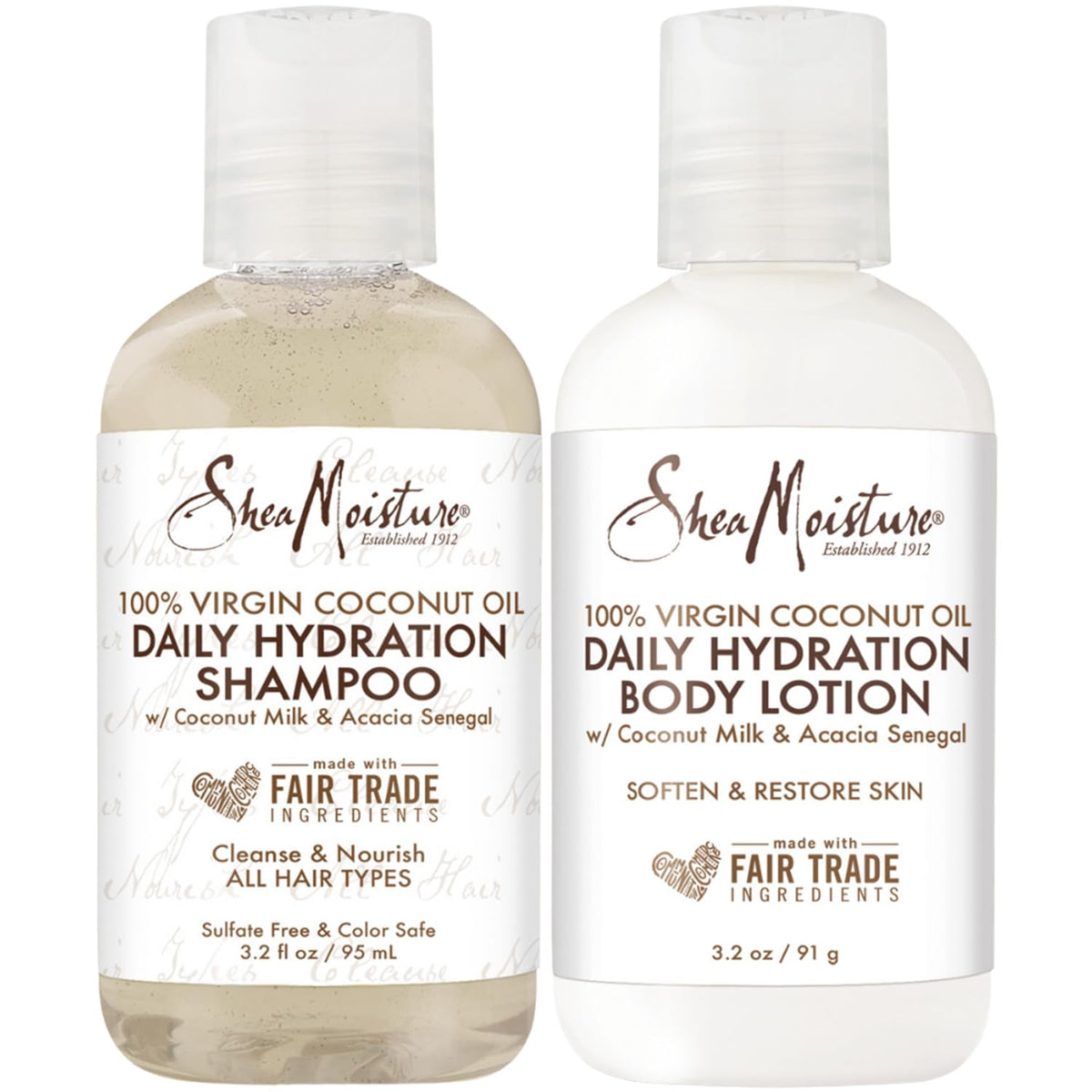 SheaMoisture Daily Hydration travel shampoo mini bottle for refreshing on-the-go cleansing.