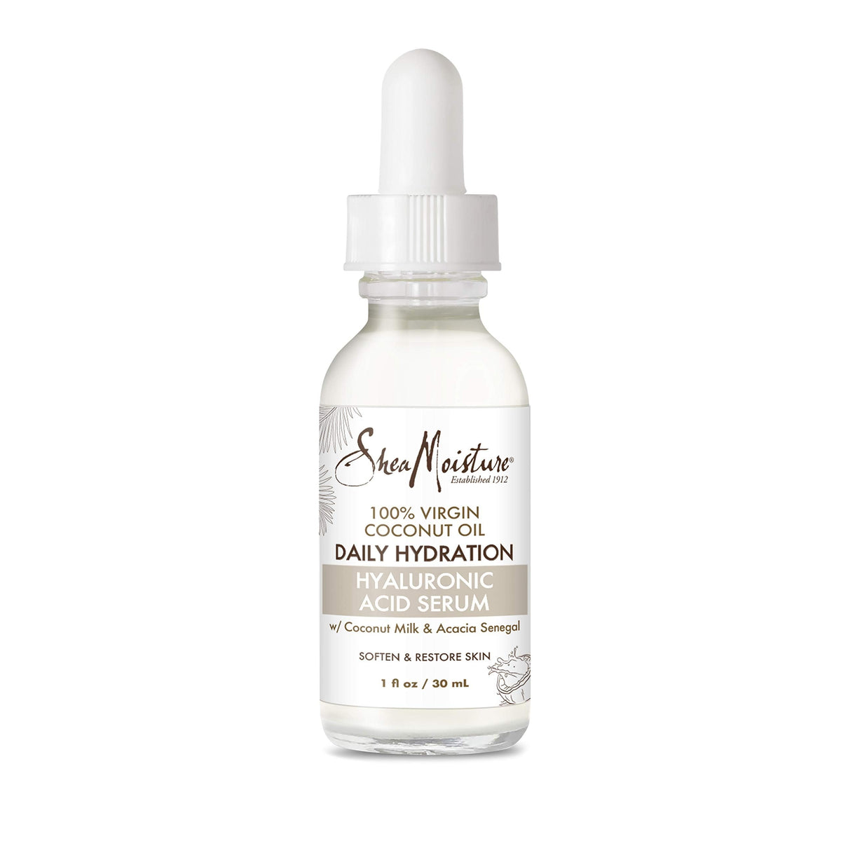 SheaMoisture Hyaluronic Serum bottle close-up for lightweight hydration