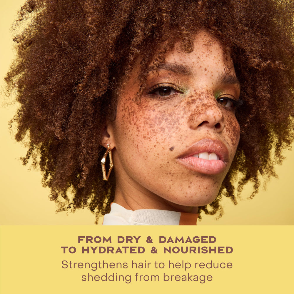 Nourishing formula close-up communicates elasticity benefits in SheaMoisture Leave-In Conditioner