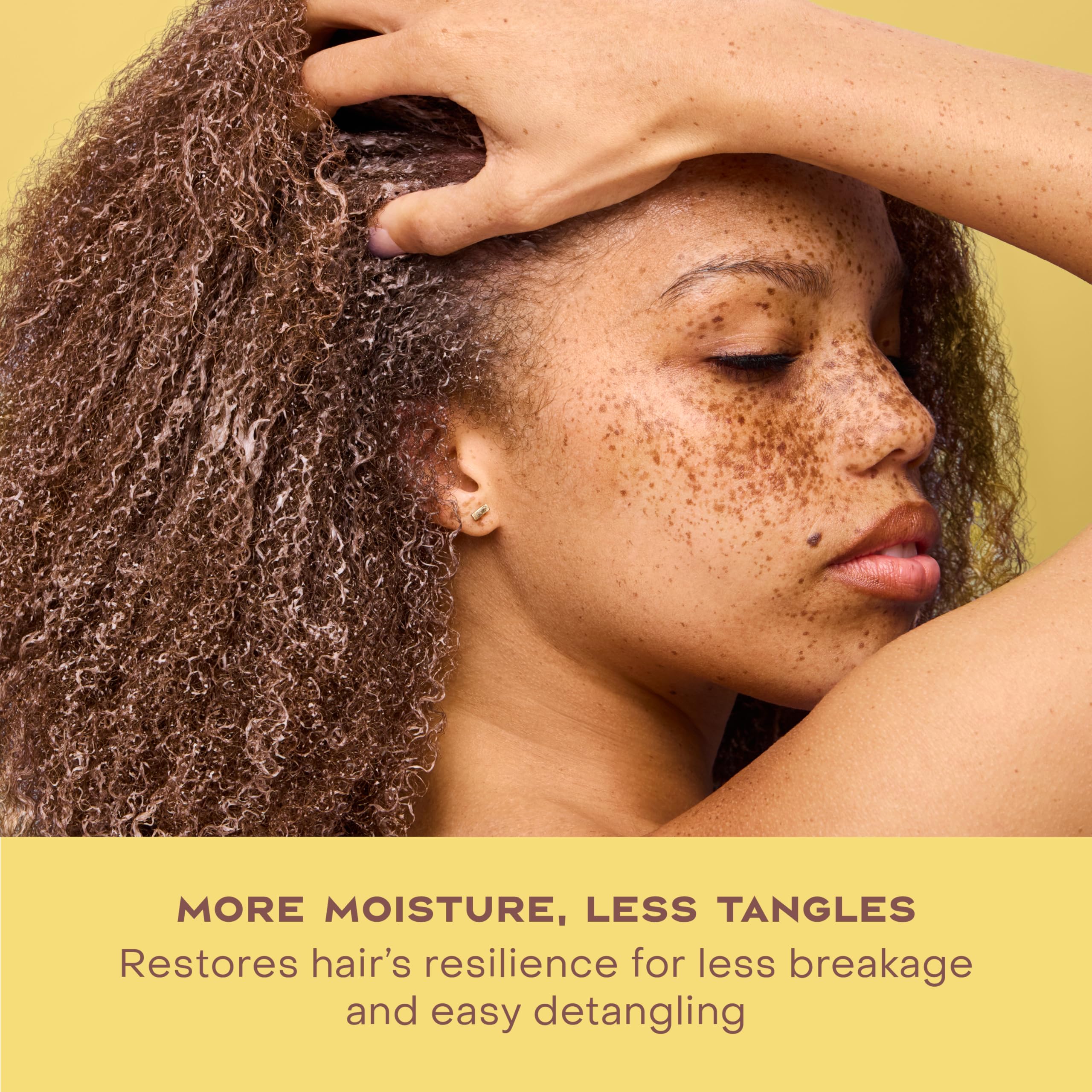 Protective layer depiction with SheaMoisture Leave-In helps dry ends
