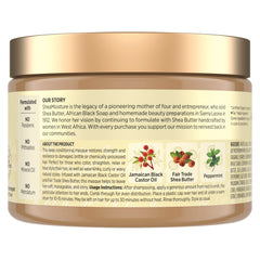 Jamaican Black Castor Oil Masque jar showcases deep conditioning for chemically treated strands