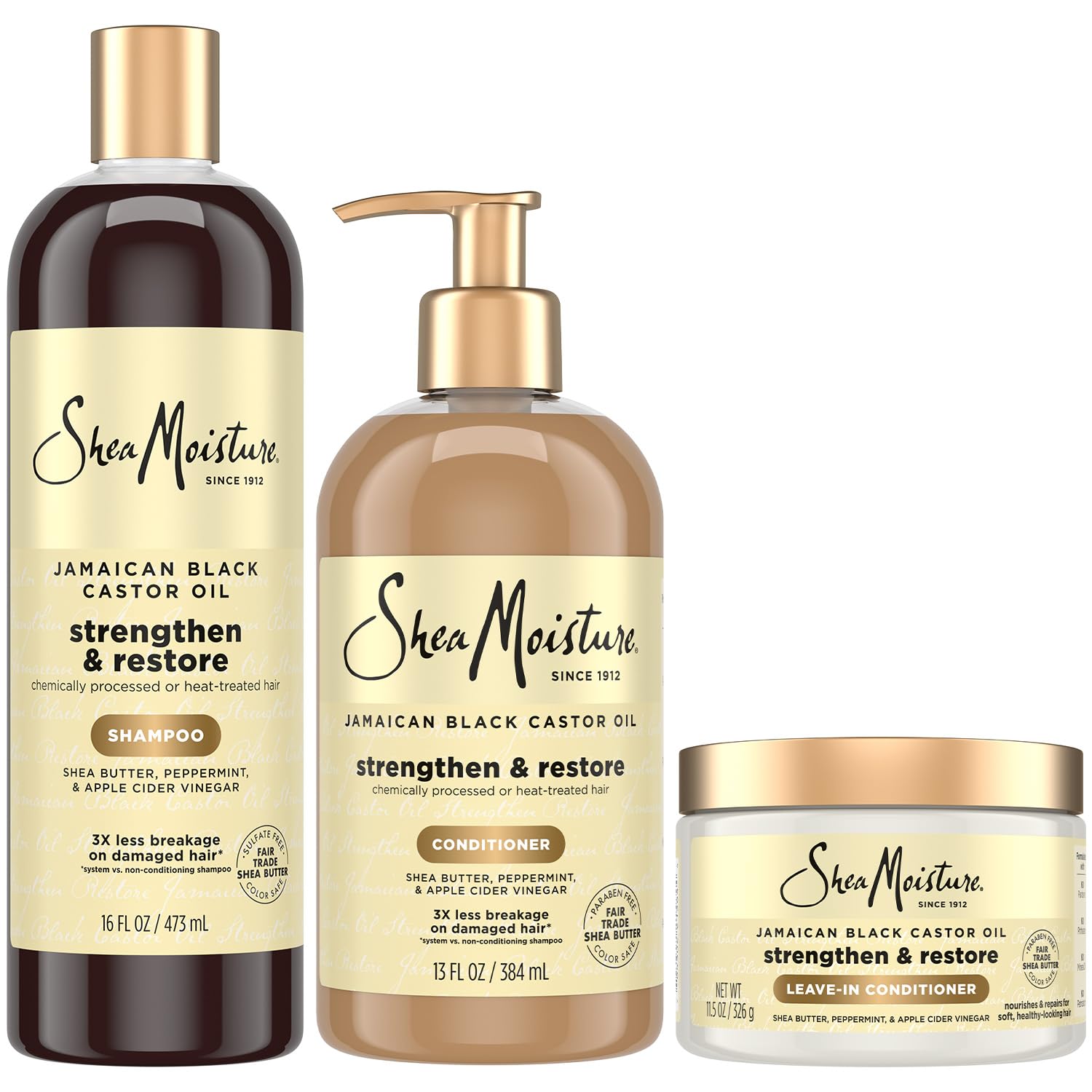 SheaMoisture Jamaican Black Castor Oil Shampoo bottle nourishes dry hair.