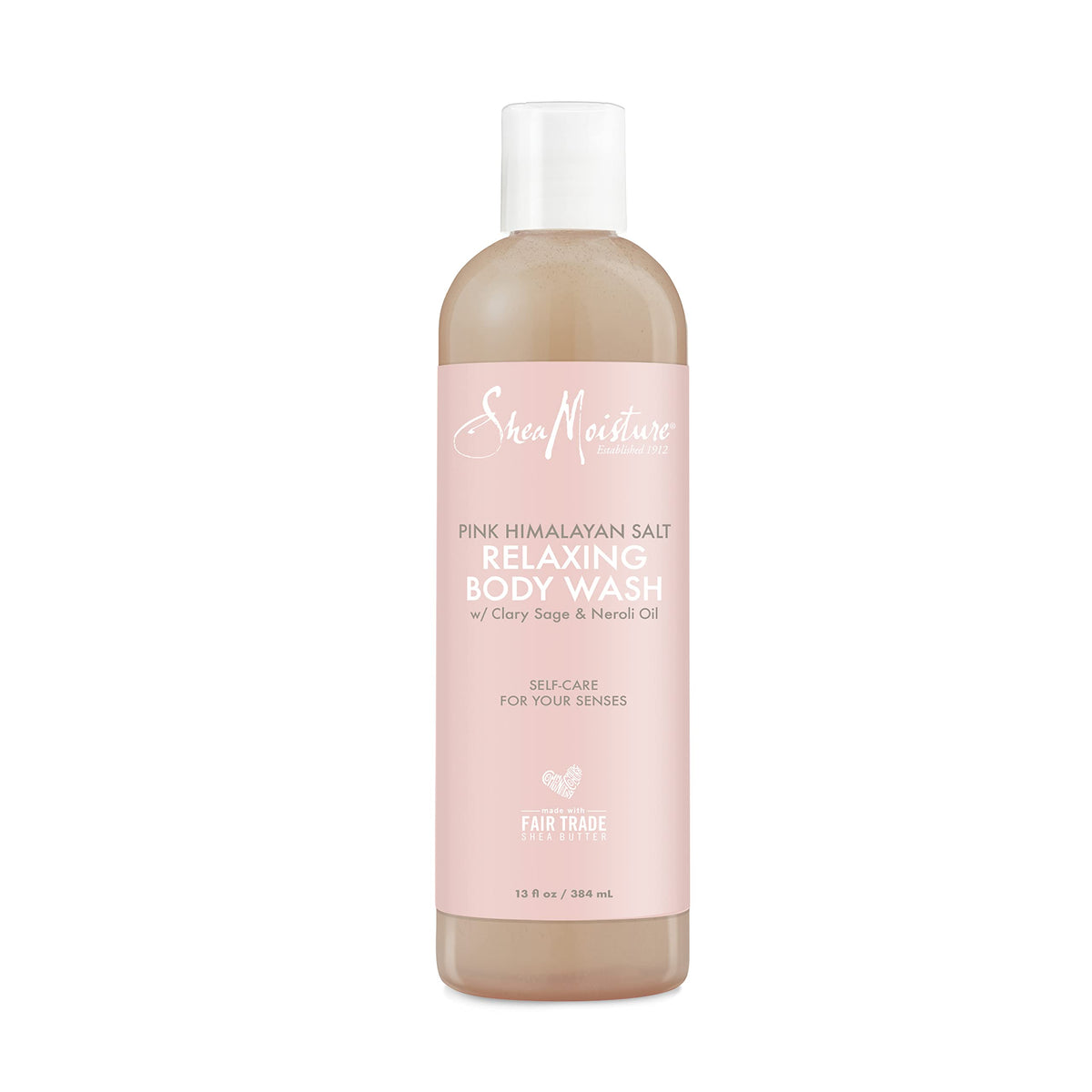 Sheamoisture Pink Himalayan Salt Body Wash bottle delivering a gentle cleanse.
