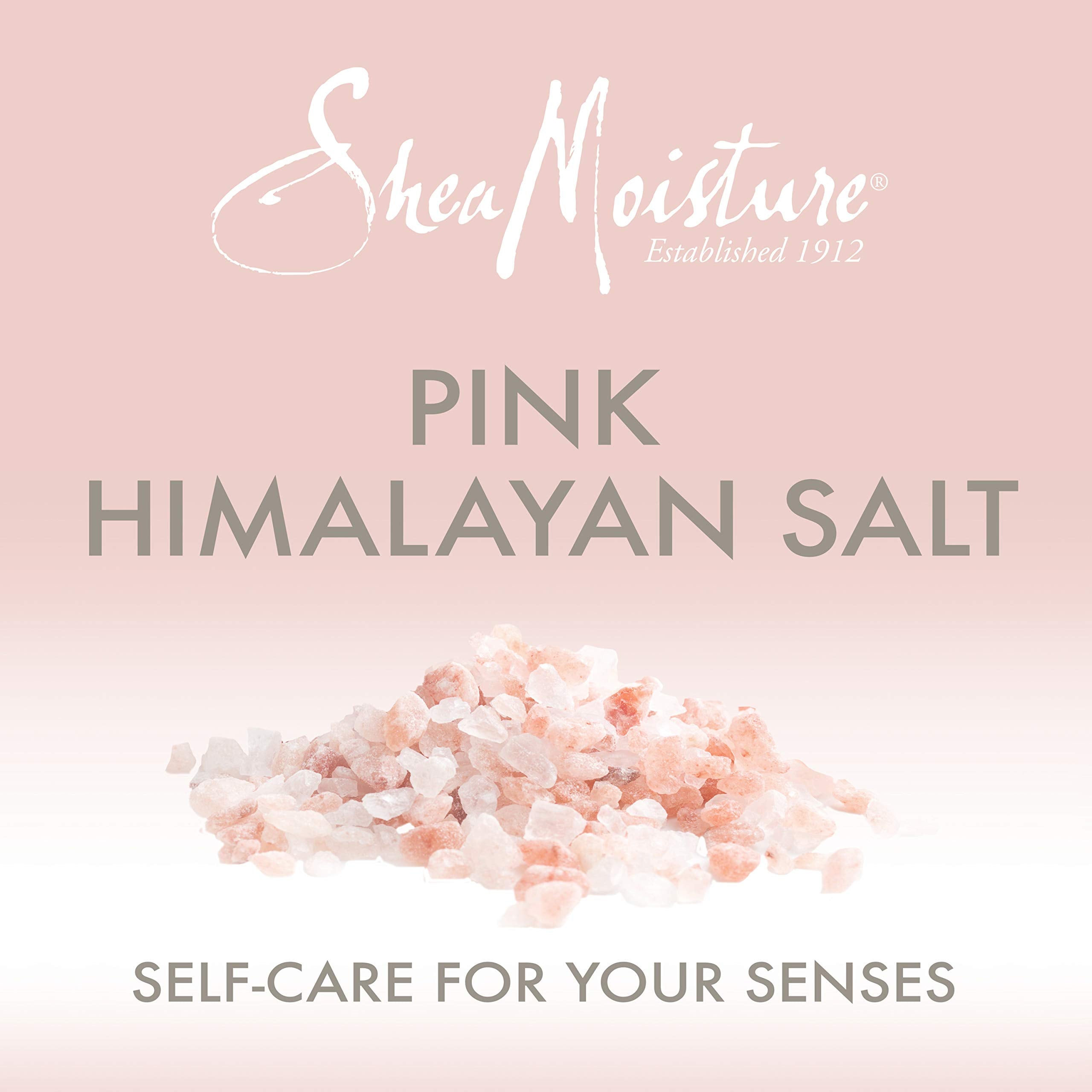 Close-up highlighting Pink Himalayan Salt within SheaMoisture body wash formula.