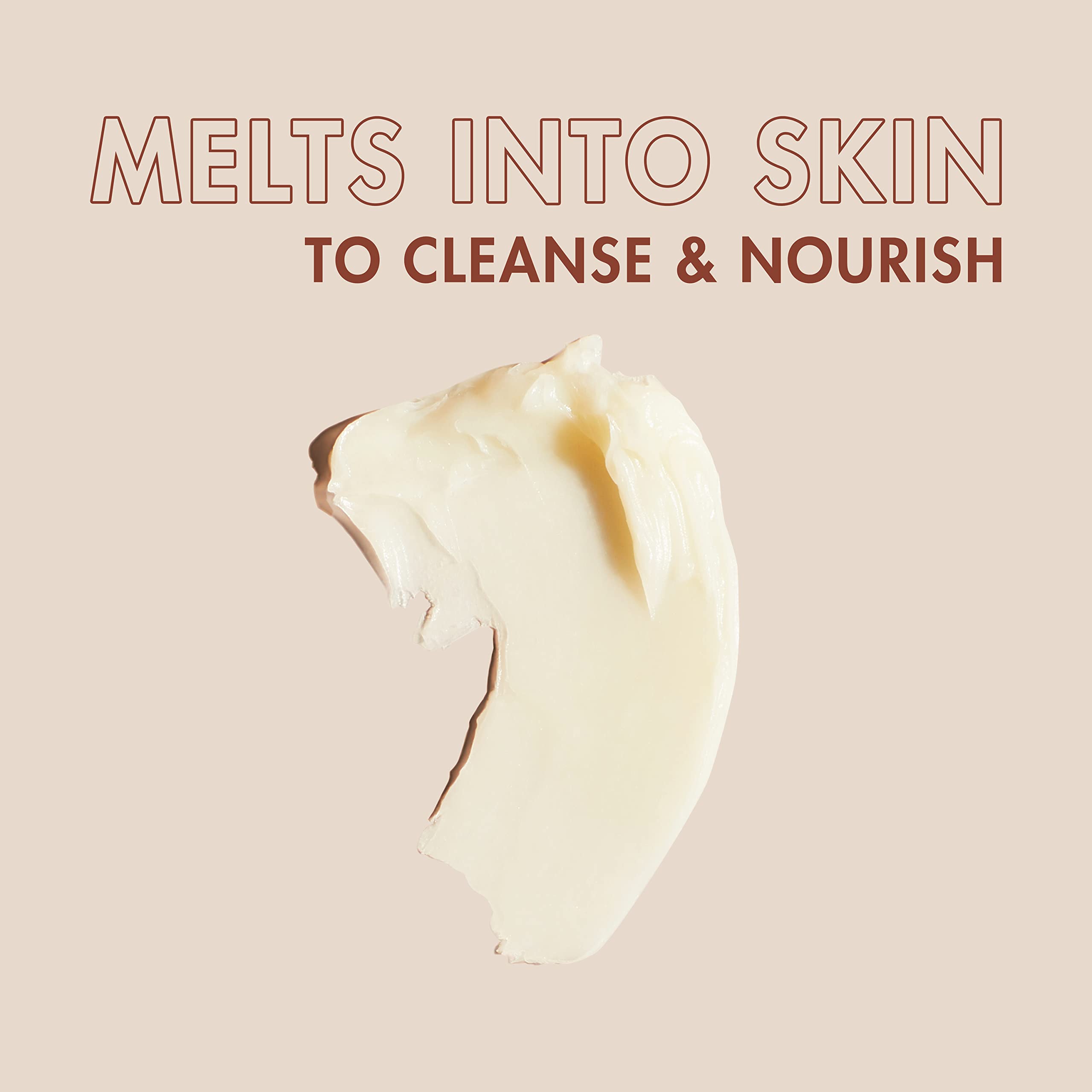 Applying cleansing balm on dry skin as first step of cleansing