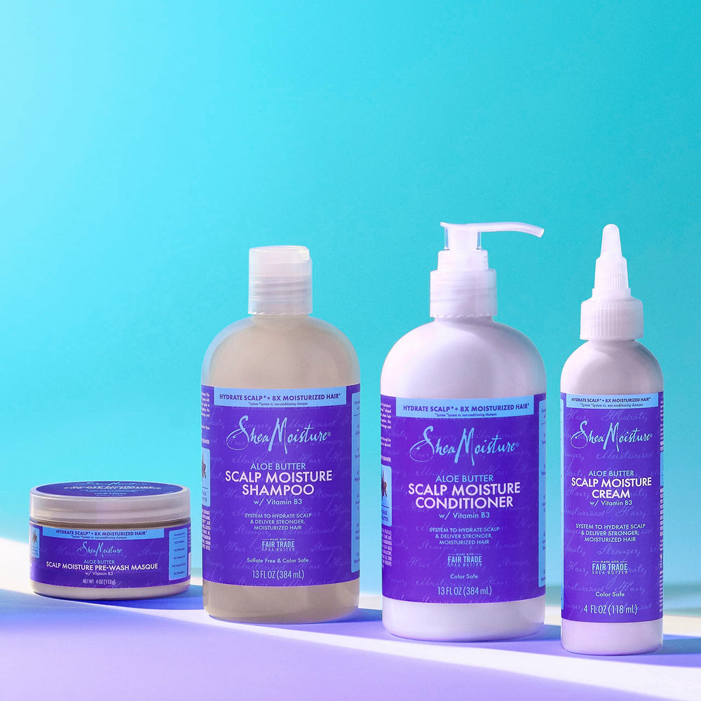 Shampoo bottle with pump for easy, mess-free application.