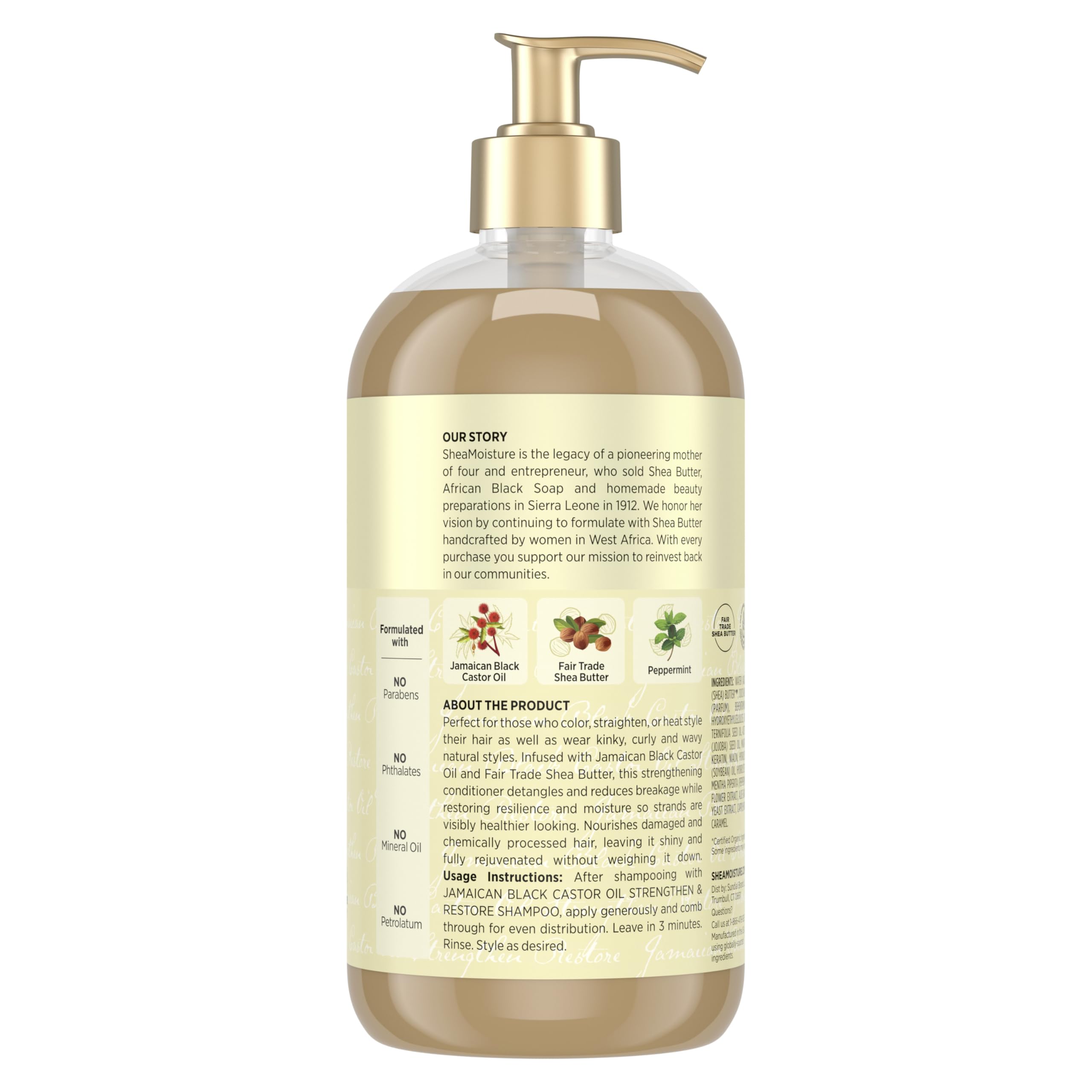 Sheamoisture Strengthen & Restore conditioner ingredients highlight Jamaican Black Castor Oil benefits