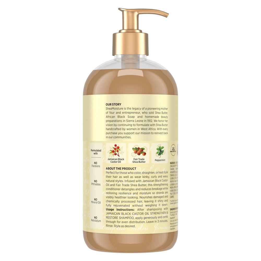 Sheamoisture Strengthen & Restore conditioner ingredients highlight Jamaican Black Castor Oil benefits