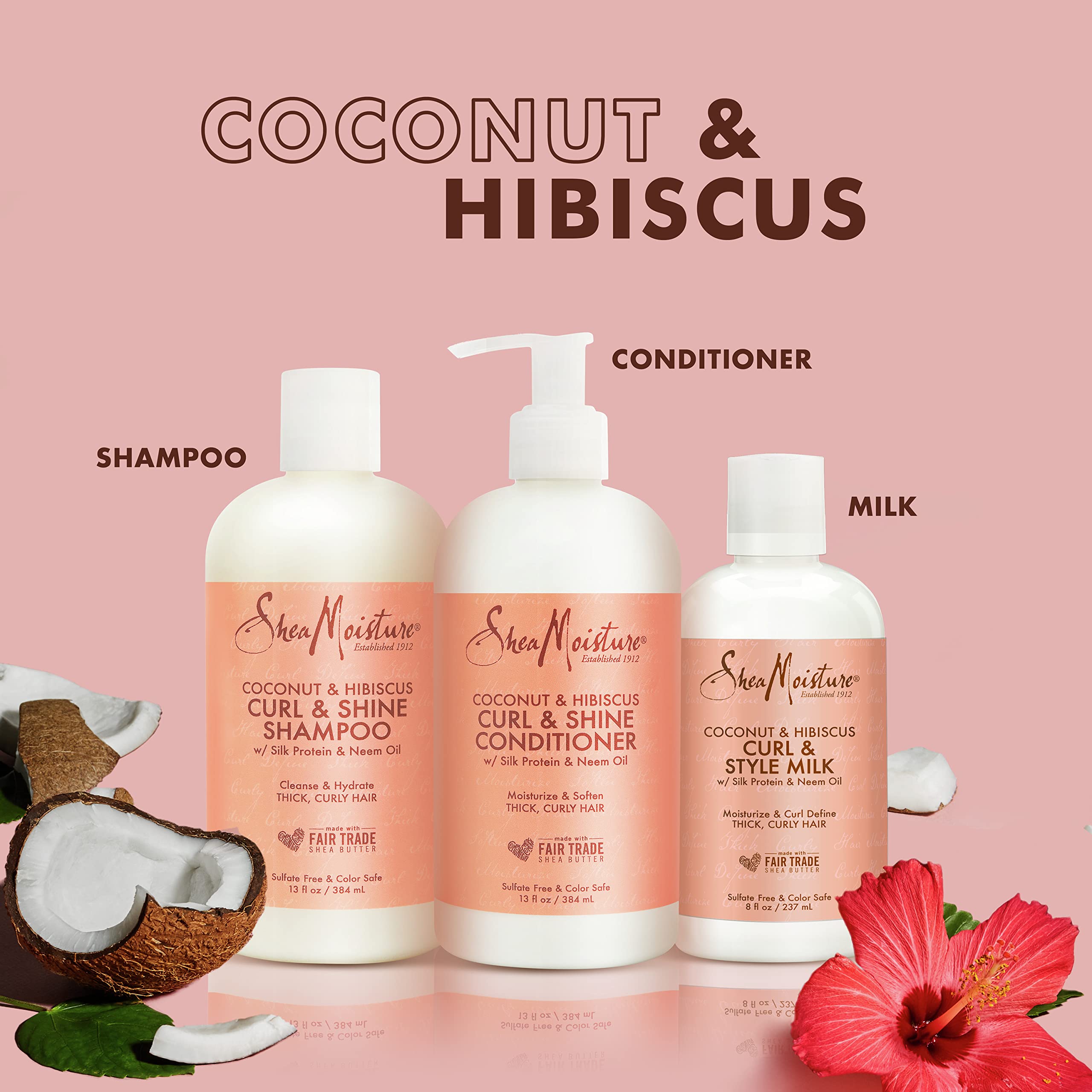 SheaMoisture Styling Milk dispensing bottle for defined, moisturized curls.