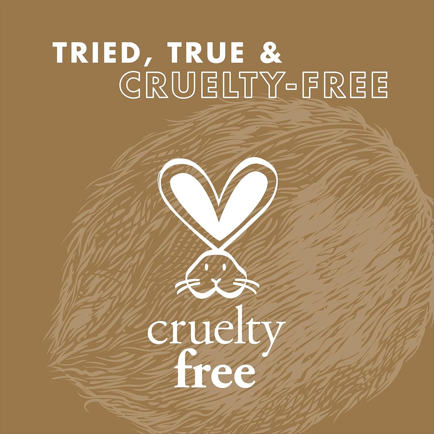 Close-up of creamy texture on skin and hair reflects rich formula.