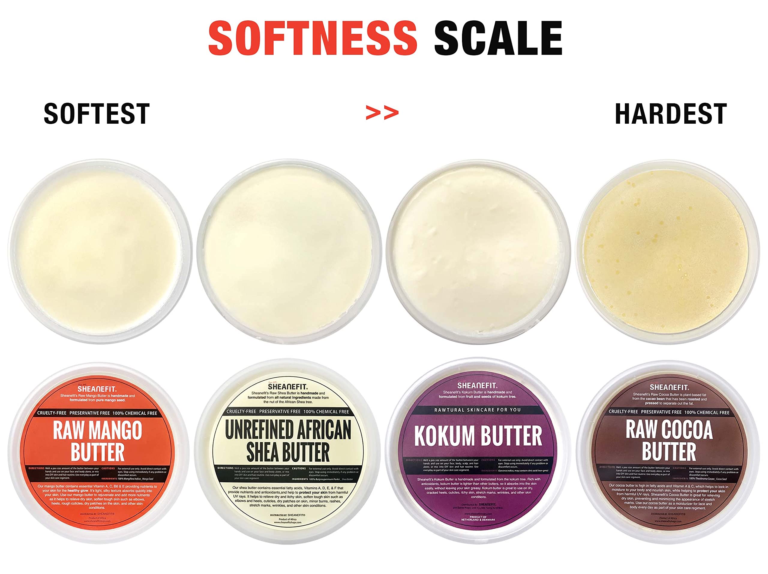 Ivory 16oz Sheanefit raw shea butter packaging on display
