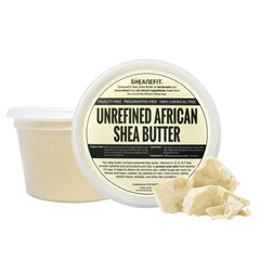 Sheanefit raw shea butter jar close-up showing rich texture for moisturization