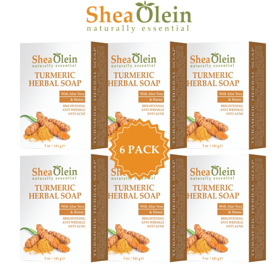 SheaOlein turmeric herbal soap creates rich lather for face and body