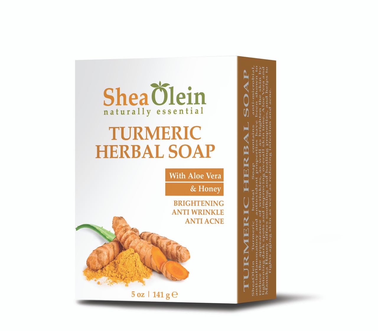 SheaOlein Turmeric Herbal Soap for face and body, nourishing cleanse for glow