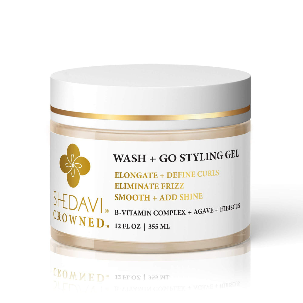 Shedavi Hair Gel packaging shown, sleek bottle ready for daily use.