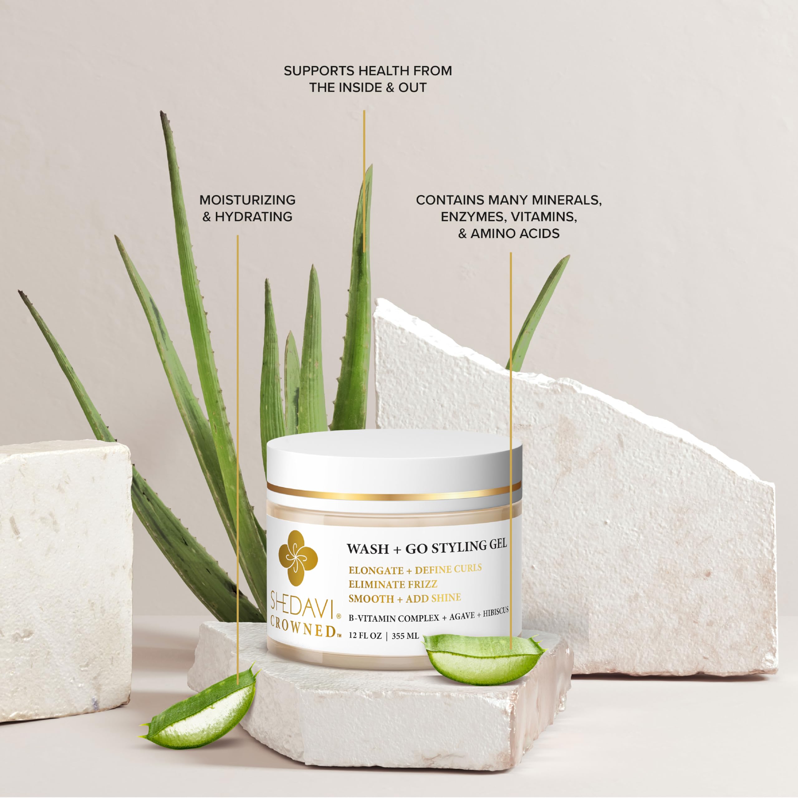 Shedavi Hair Gel results in a natural wash-and-go with gentle volume.