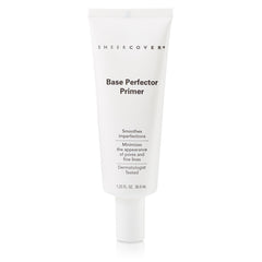 Sheer Cover base perfector primer bottle close-up for smooth makeup application