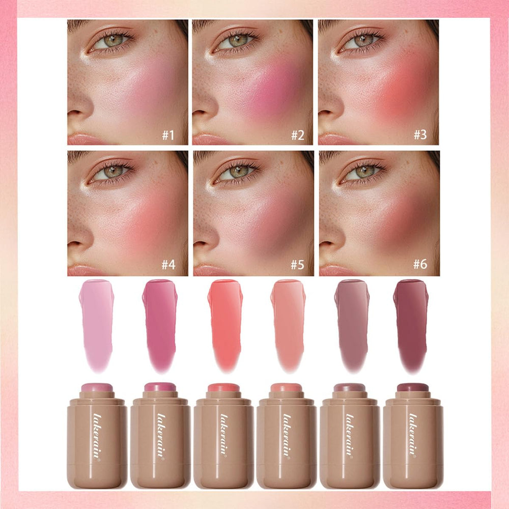 SHEEYOON cream blush stick peach adds warm color to cheeks.