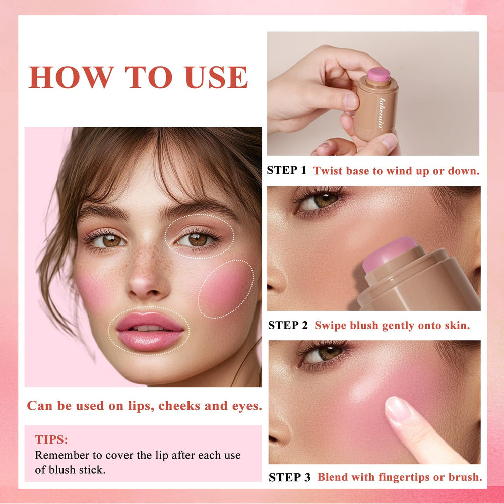 SHEEYOON cream blush stick warm-glow blends evenly for a natural look.