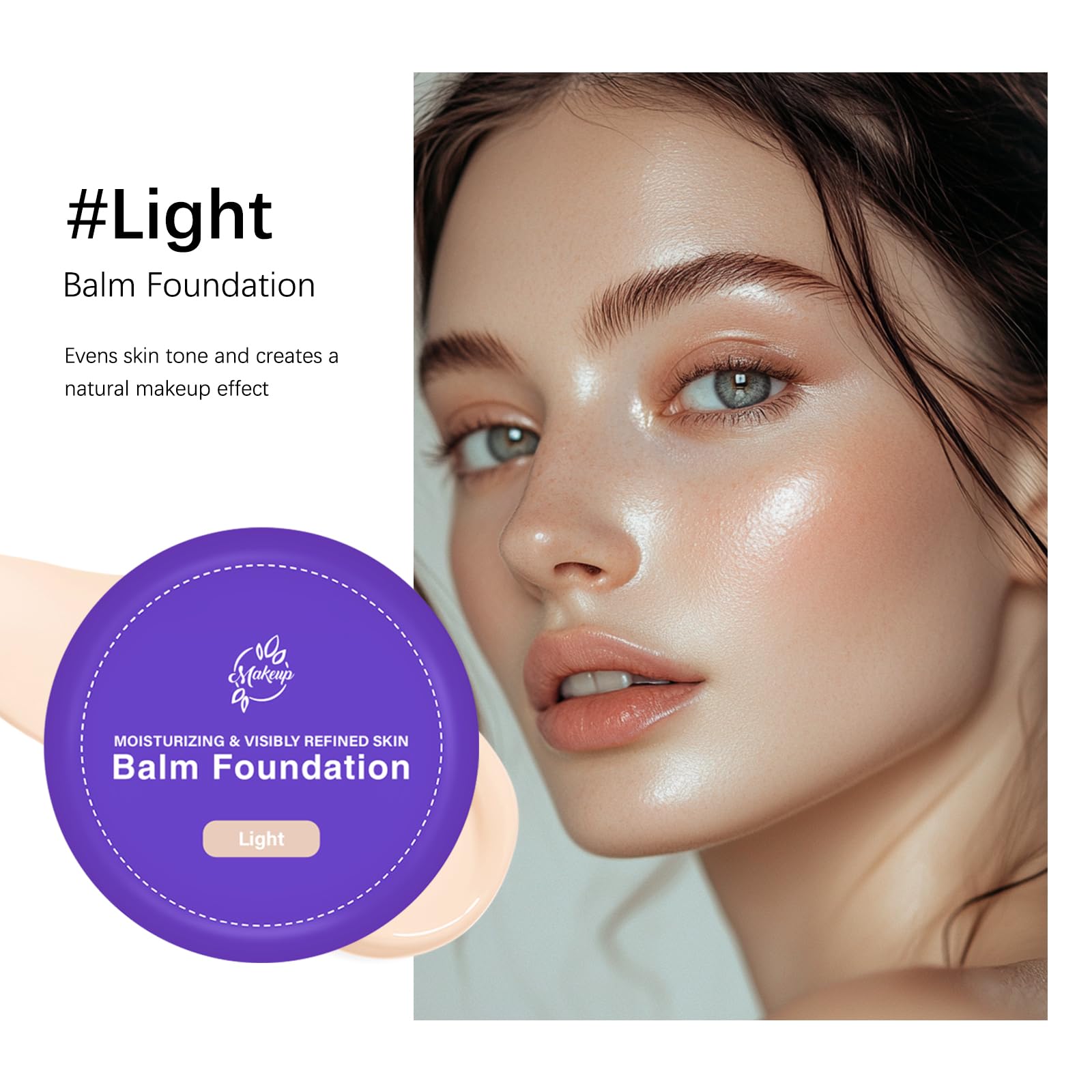 Satin finish swirl demonstrates smoothing blur effect on Sheghy balm foundation