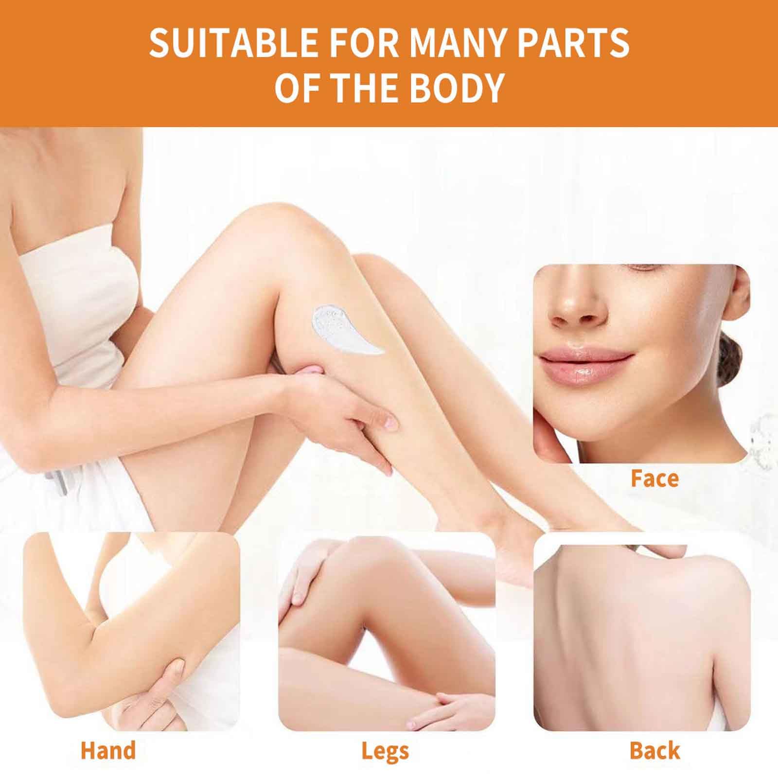 Sheghy orange exfoliating gel texture visible on skin