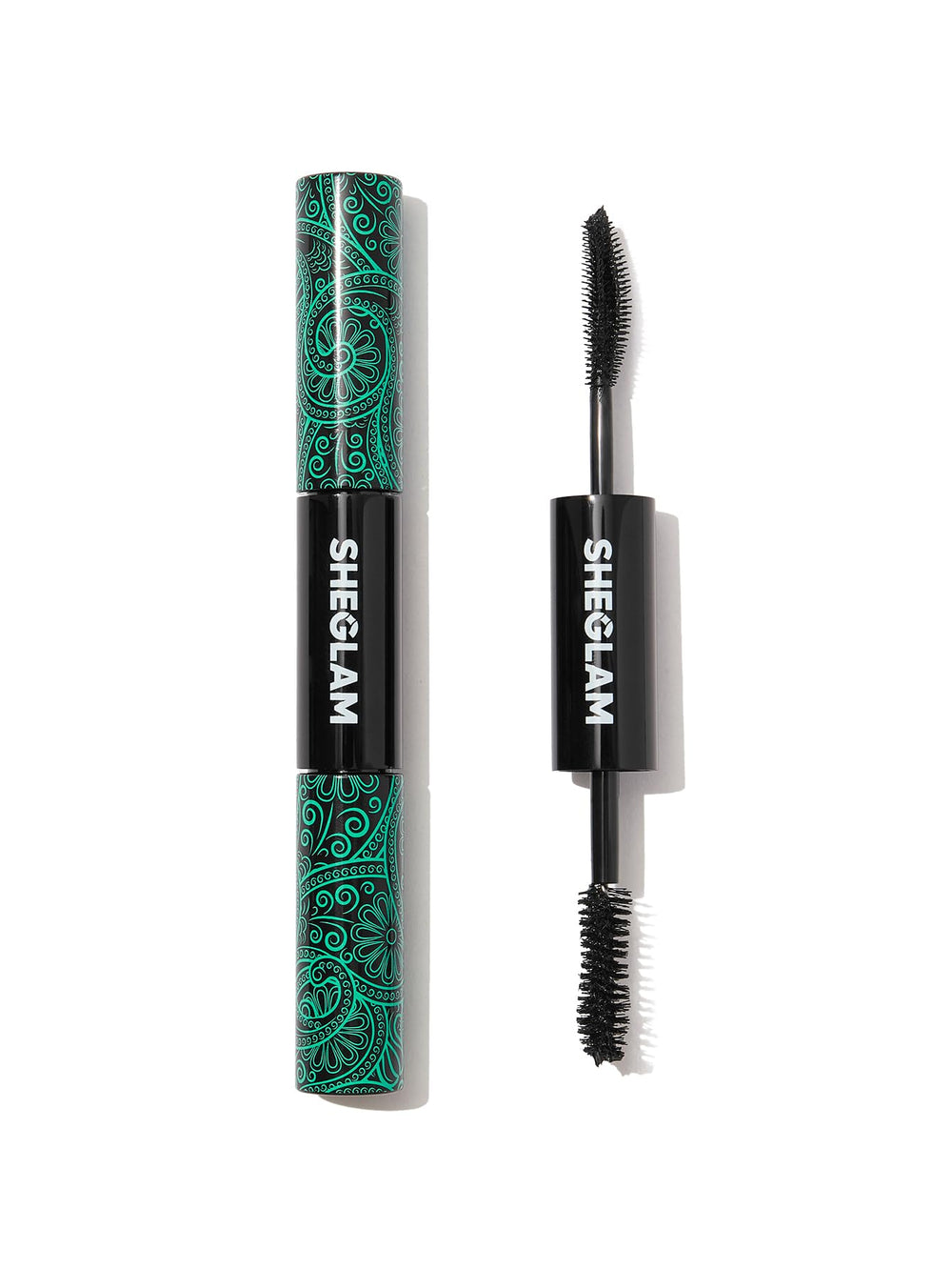 SHEGLAM 2 In 1 mascara with curved brush for lengthened, separated lashes.
