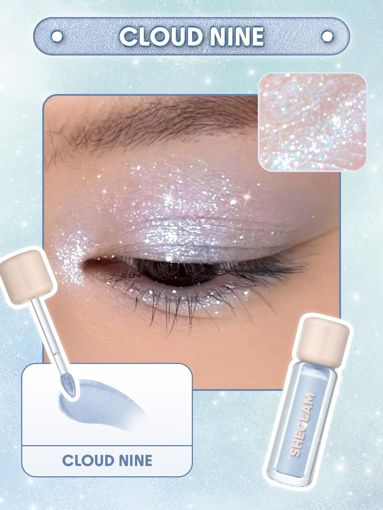 SHEGLAM Airglow Eye Tint swatches on skin show bold color payoff