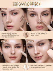 SHEGLAM cheekbone contour application shows dimensional lift.