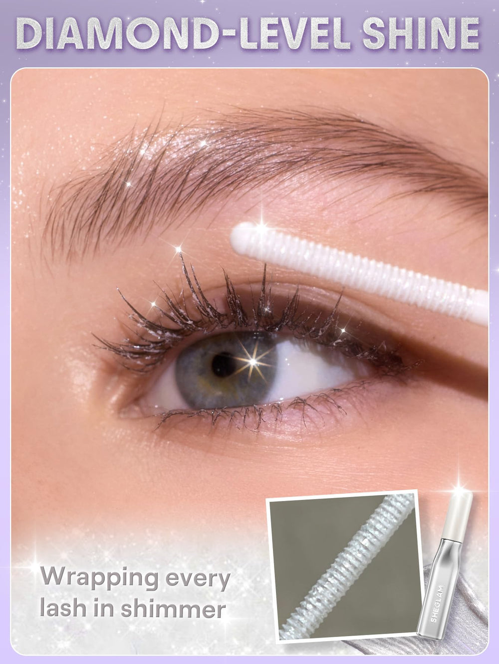 SHEGLAM Crystal Gaze wand close-up highlights precision bristle design for application