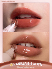 SHEGLAM Crystal Glaze lip gloss bottle highlighting long-lasting, waterproof wear