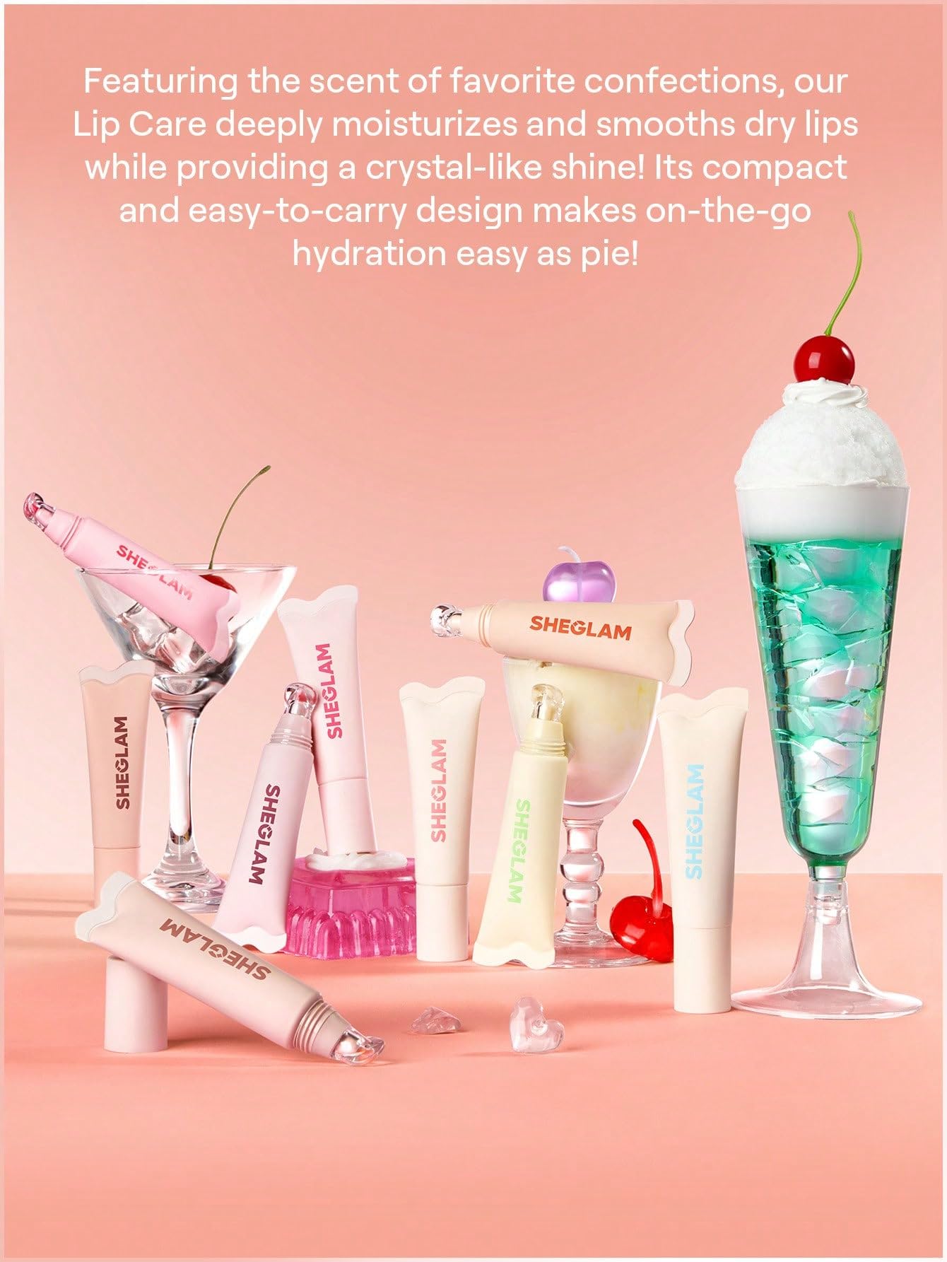 SHEGLAM Crystal Glaze lip gloss cream-closeup showing rich texture for instant hydration